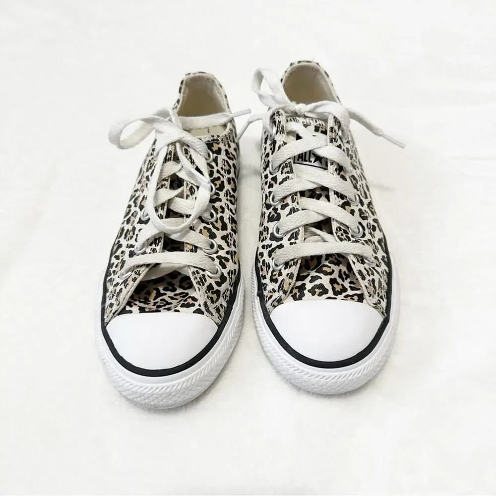 Converse All Stars leopard print sneakers kids unisex shoes size 1 athletic